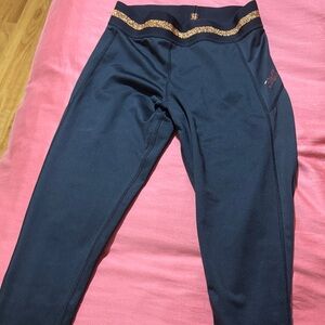 Zumba Black Leggings with Gold Accents